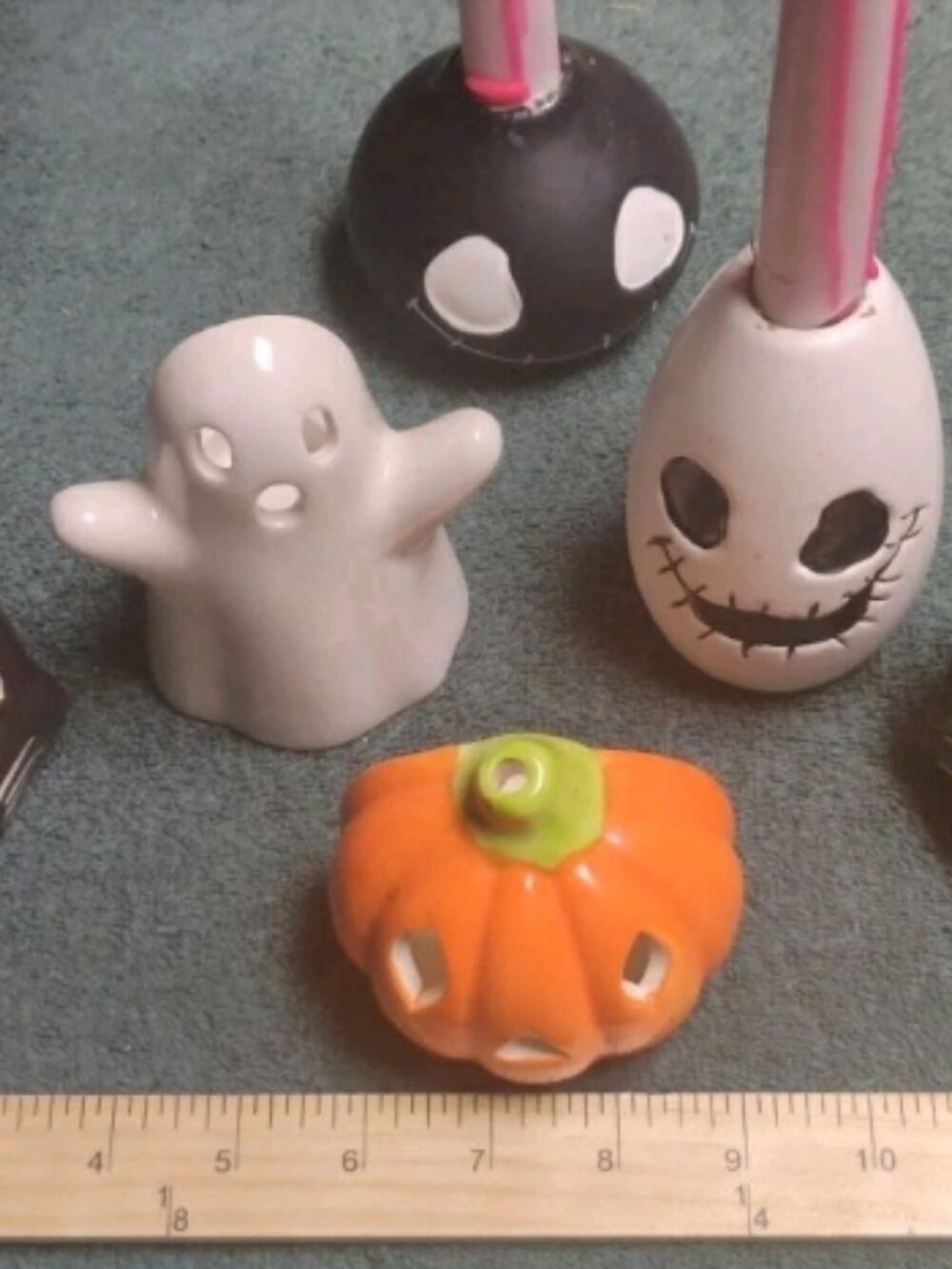 Halloween Tea Light Holders Black Cat Ghost Pumpkin Candle Holder Decor Set